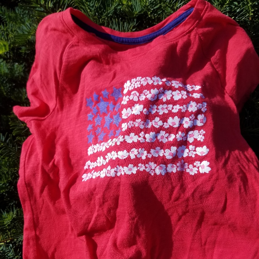 Girls L 10/12 Flag Shirt